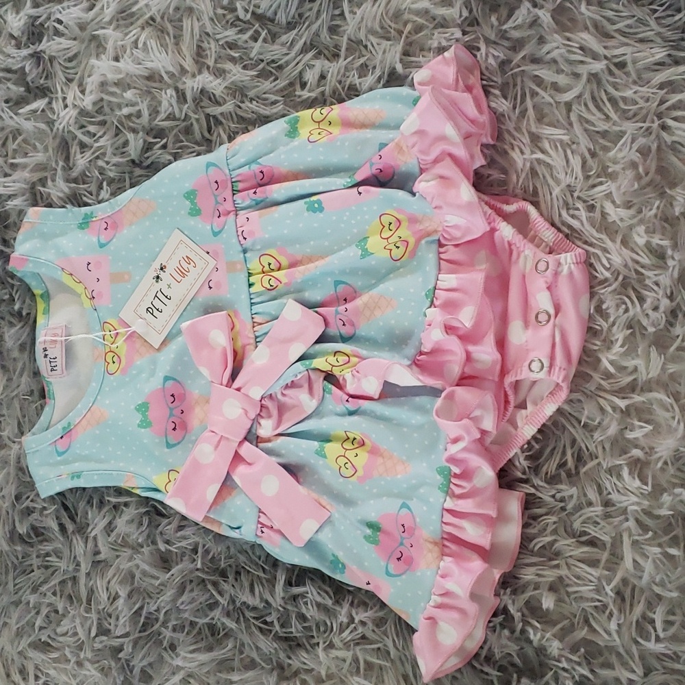 Ice cream romper by pete and lucy Nwt 12 To 18 Months